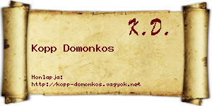 Kopp Domonkos névjegykártya